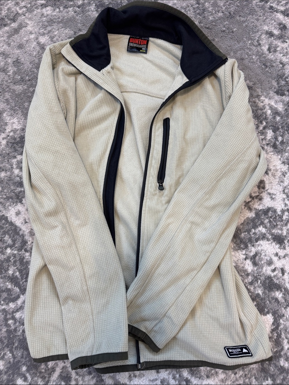 Burton Beige Fleece Jacket with Black Trim